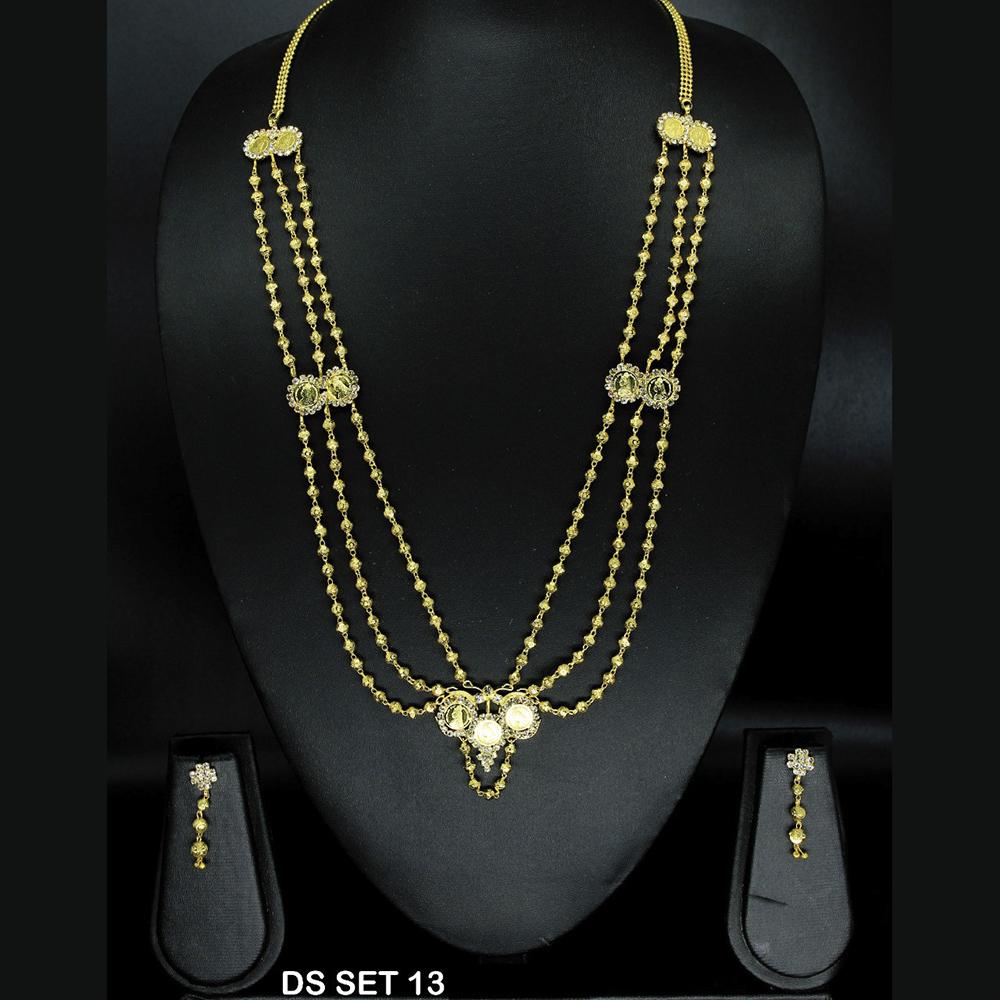 Mahavir Forming Look Gold Plated beautiful Multi Layer Necklace Set - DS SET 13