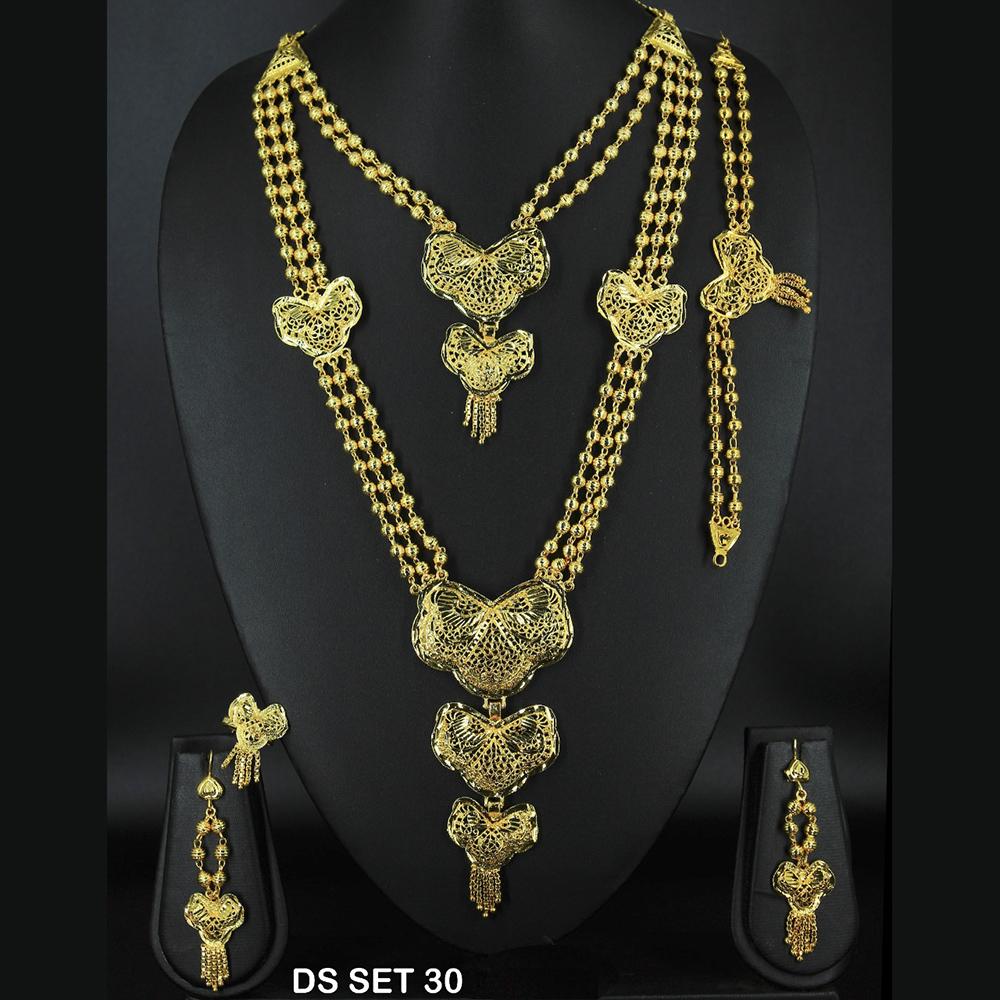 Mahavir Forming Look Gold Plated beautiful Multi Layer Necklace Set - DS SET 30