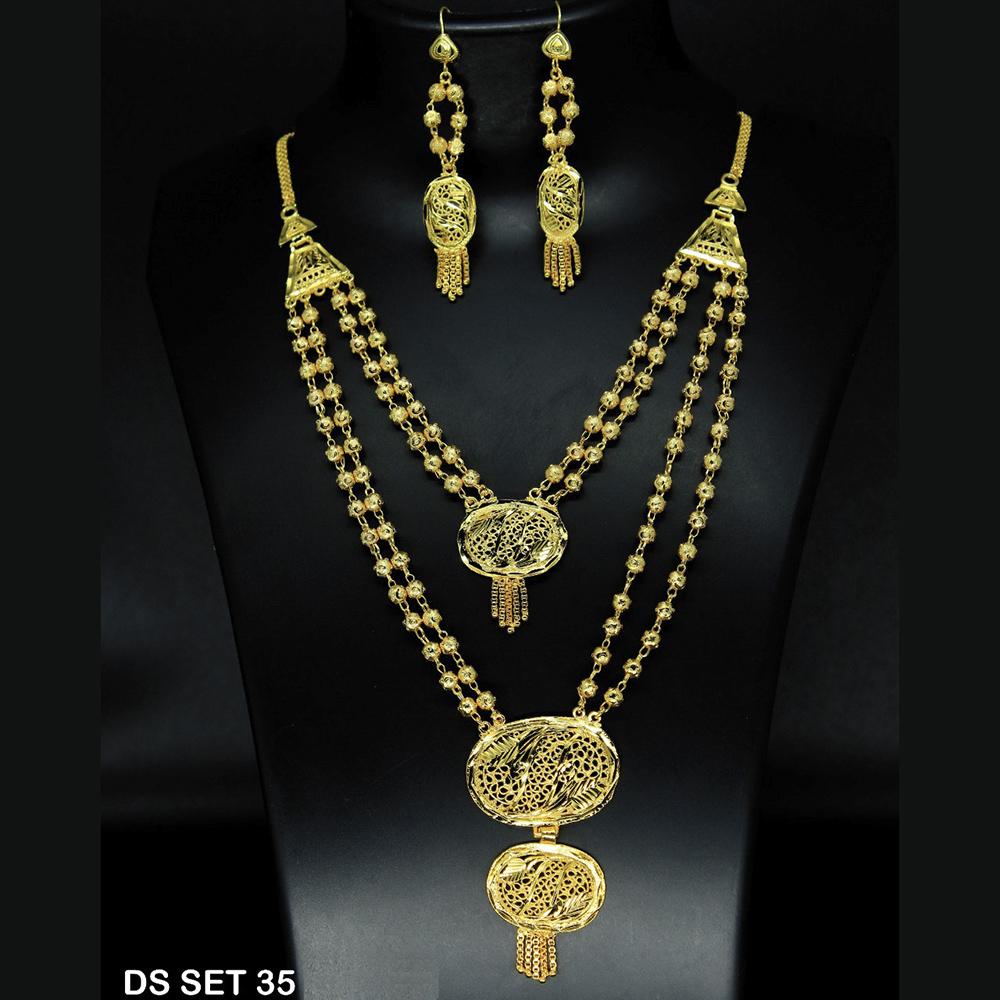 Mahavir Forming Look Gold Plated beautiful Multi Layer Necklace Set - DS SET 35