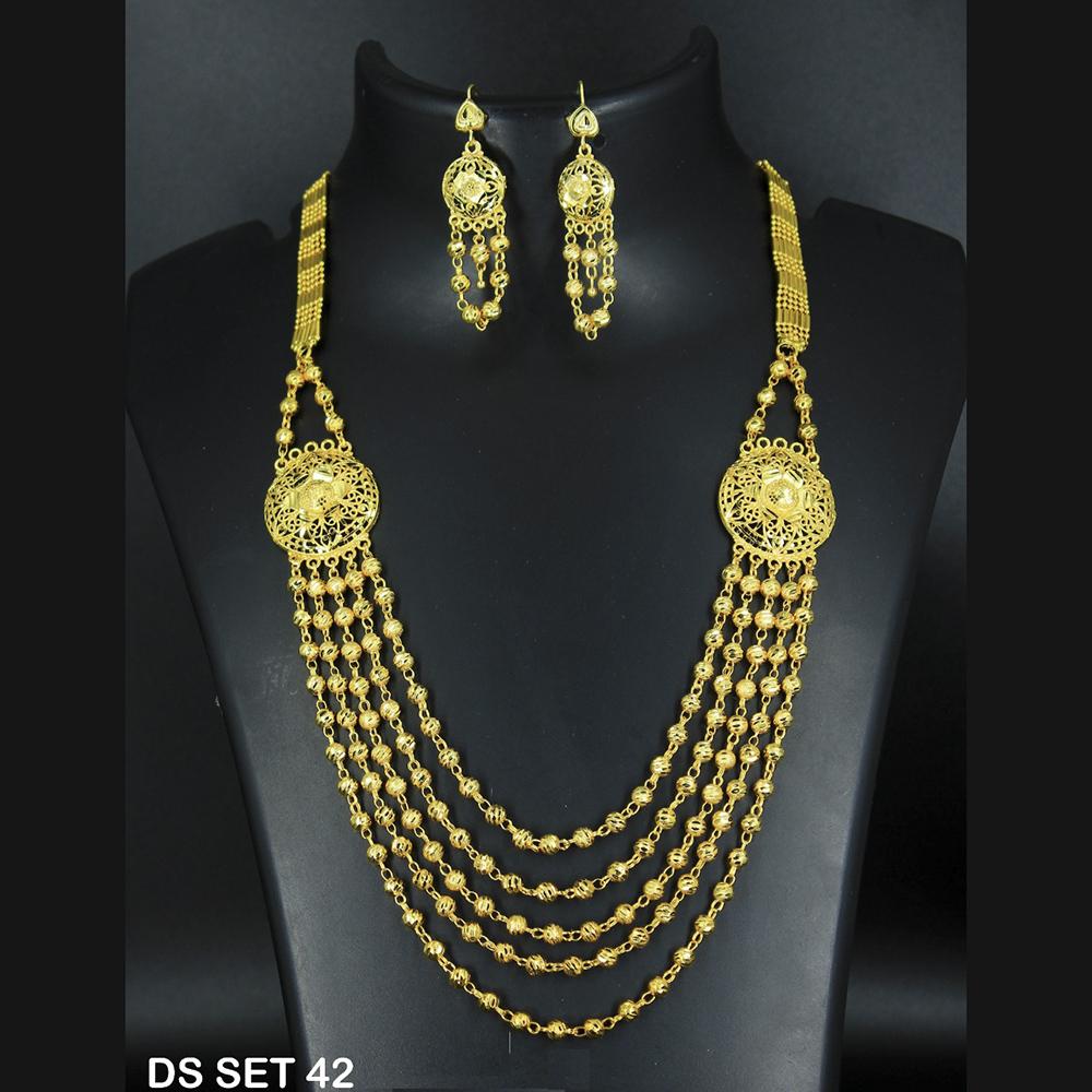 Mahavir Forming Look Gold Plated beautiful Multi Layer Necklace Set - DS SET 42