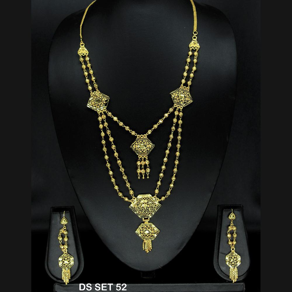 Mahavir Forming Look Gold Plated beautiful Multi Layer Necklace Set - DS SET 52