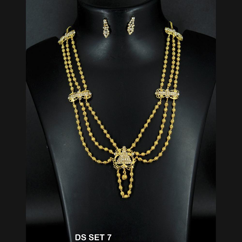 Mahavir Forming Look Gold Plated beautiful Multi Layer Necklace Set - DS SET 7