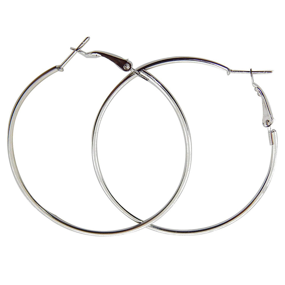 Etnico Combo of Silver Plated And Gold Plated Big Hoop Bali Earrings For Girls And Women (E2645CO)