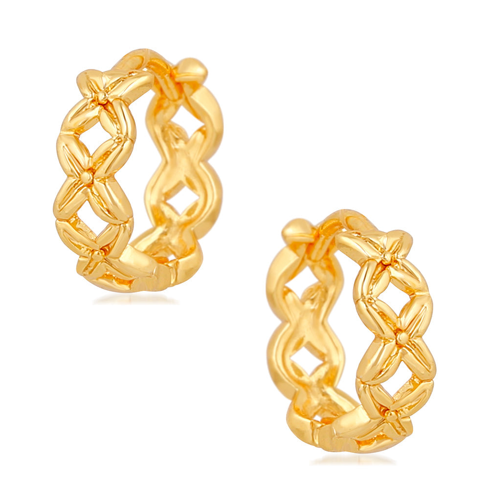 Mahi Gold Plated Exquisite Piercing Hoopp Bali Pair of Mens Earrings (ER1109624GMen)