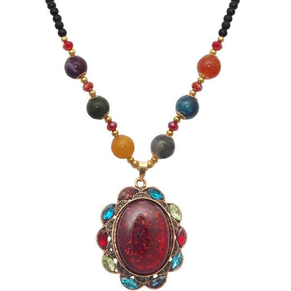 Tip Top Fashions Multi Beads Austrian Stone Nacklace - 1105935