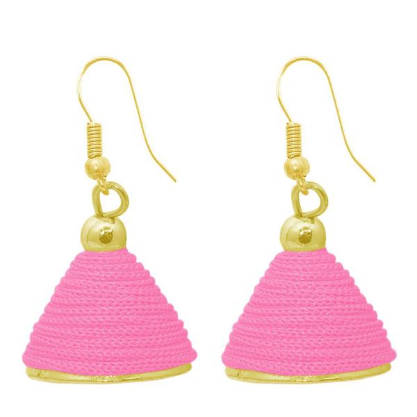 The99jewel Pink Gold Plated Jhumki Thread Jhumki - 1309015A