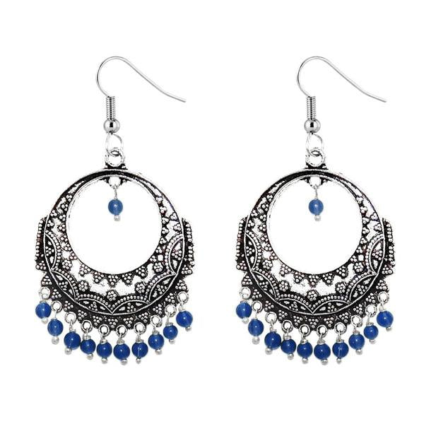 Jeweljunk Beads Drop Rhodium Plated dangler Earring - 1309012H