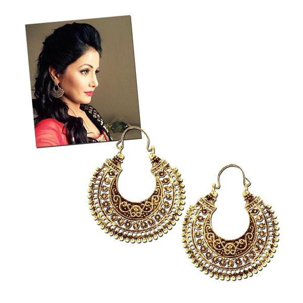 Jeweljunk Antique Gold Plated Chandbali Earrings - 1311010