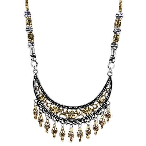 Jeweljunk Zinc Alloy 2 Tone Plated Boho Necklace - 1111004