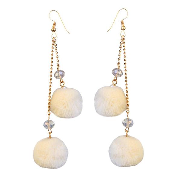 Jeweljunk White Gold Plated Thread Earrings - 1310929