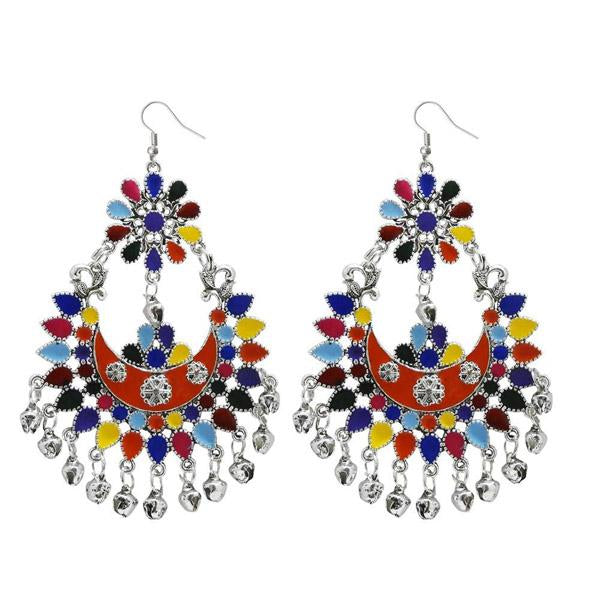 Jeweljunk Multi Meenakari Afghani Dangler Earrings - 1311054D