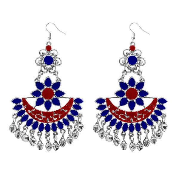 Jeweljunk Blue Meenakari Afghani Dangler Earrings - 1311057B