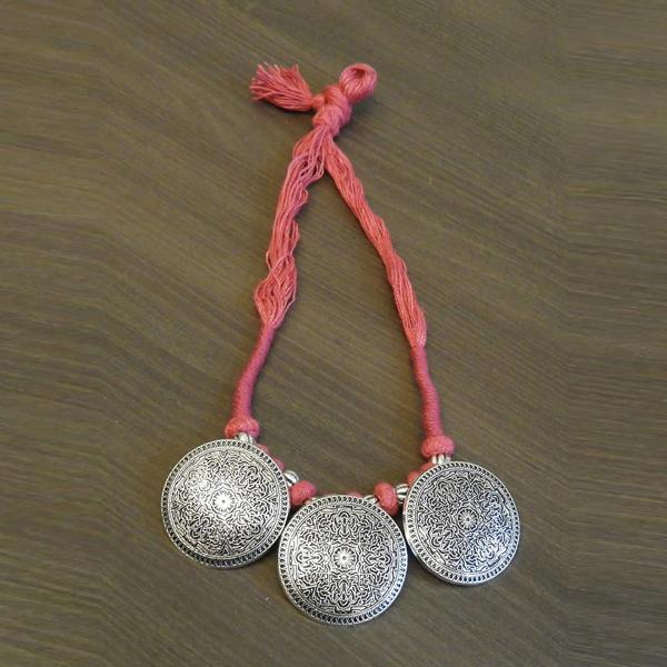 Jeweljunk Thread Silver Plated Tribal Necklace - 1111505E