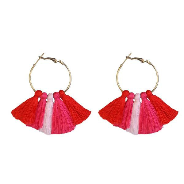 Jeweljunk Gold Plated Red Thread Earrings - 1310922D