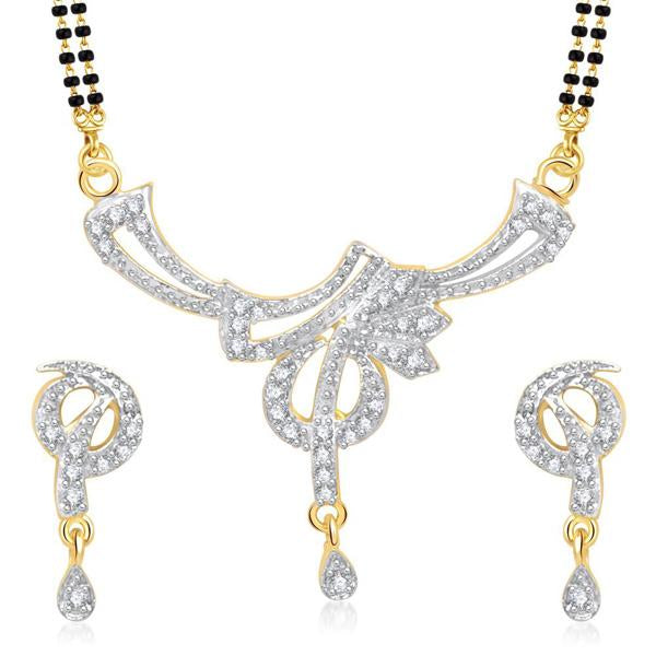 Morini Gold Plated American Diamond Mangalsutra Set - 1500613