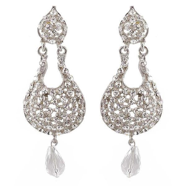 Tip Top Fashions Austrian Stone Gold Plated Dangler Earrings - 1300903