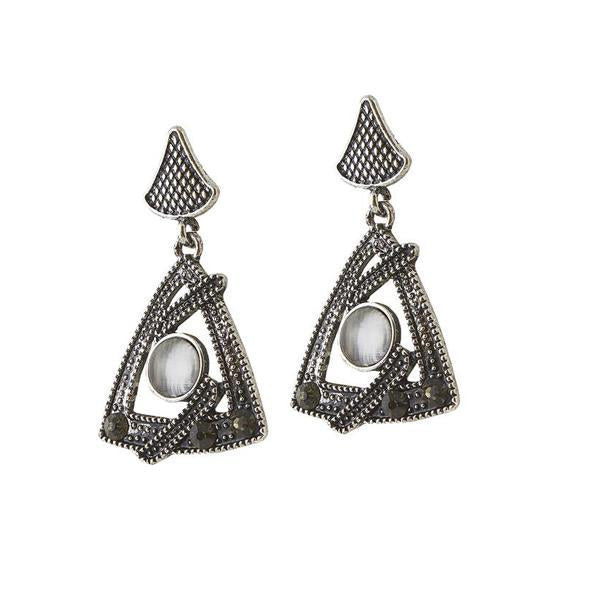 The99Jewel Black Oxidised Dangler Earring - 1306522