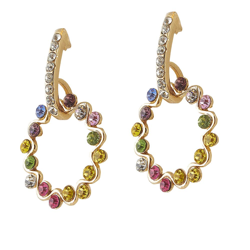 The99Jewel Austrian Stone Gold Plated Dangler Earring - 1306714