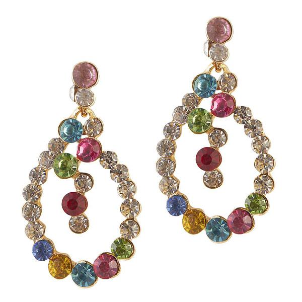 The99Jewel Austrian Stone Gold Plated Dangler Earring - 1306715