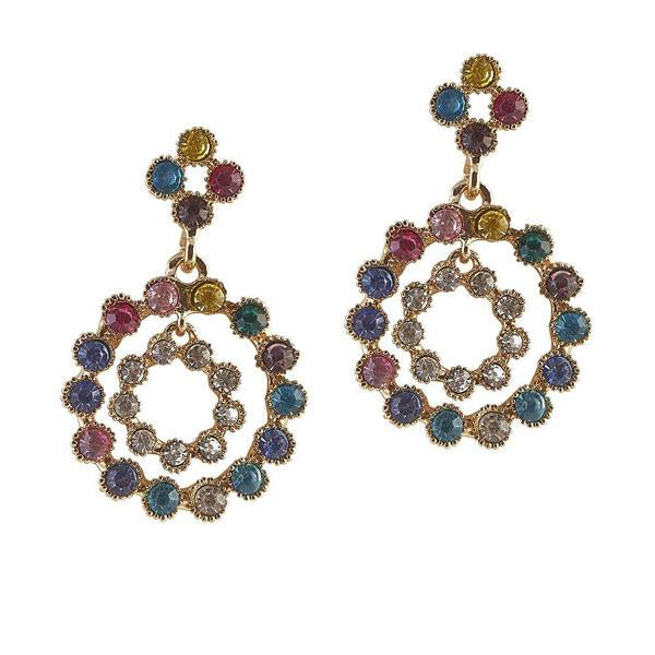 The99Jewel Austrian Stone Gold Plated Dangler Earrings - 1306726