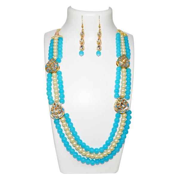 Vivant Charms Meenakari Bead Kundan Reversible Necklace Set - 2800316