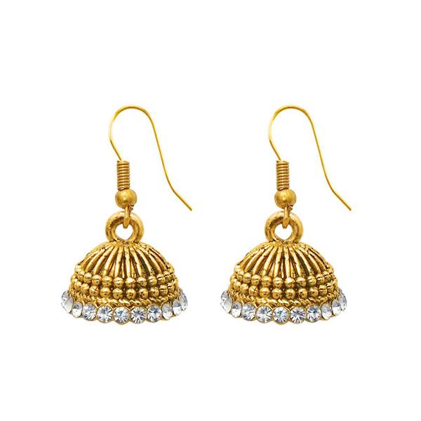 The99Jewel Zinc Alloy Gold Plated Stone Jhumki Earring - 1307503L
