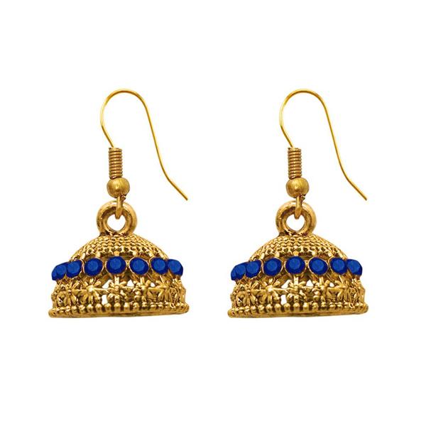 The99Jewel Zinc Alloy Gold Plated Stone Jhumki Earring - 1307505G