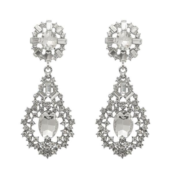 Yoona Kundan Austrian Stone Silver Plated Dangler Earring - 1307702A