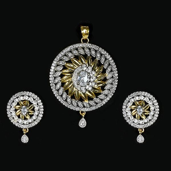 Labono Art American Diamond Gold Plated Pendant Set - FAW0007