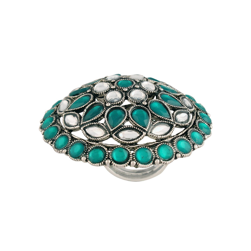 Etnico Silver-Plated Brass Adjustable Ring (Women)