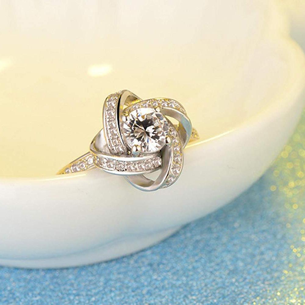 Mahi Floral Finger Ring with Crystal