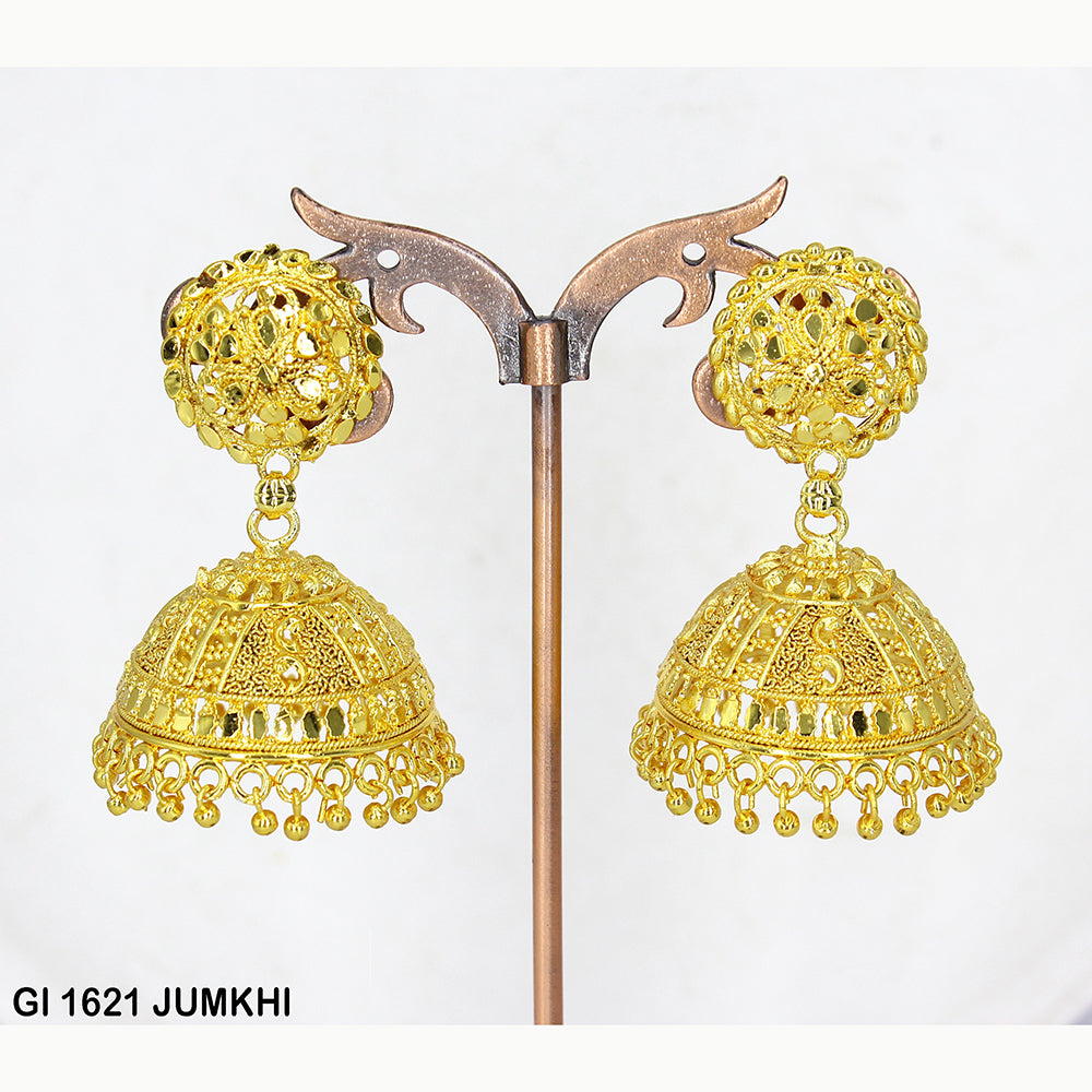 Mahavir Gold Plated Jhumki Earrings