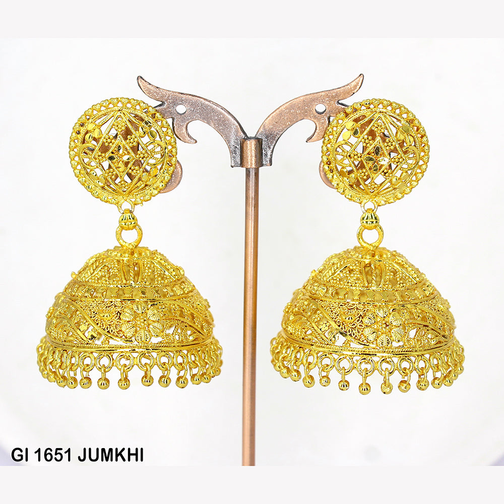 Mahavir Gold Plated Jhumki Earrings