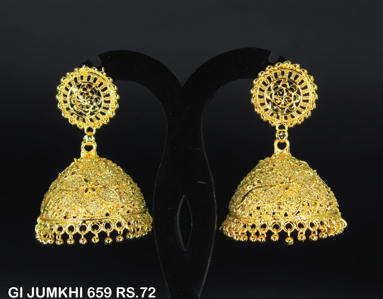 Mahavir Gold Plated Jhumki Earrings - GI Jumkhi 659