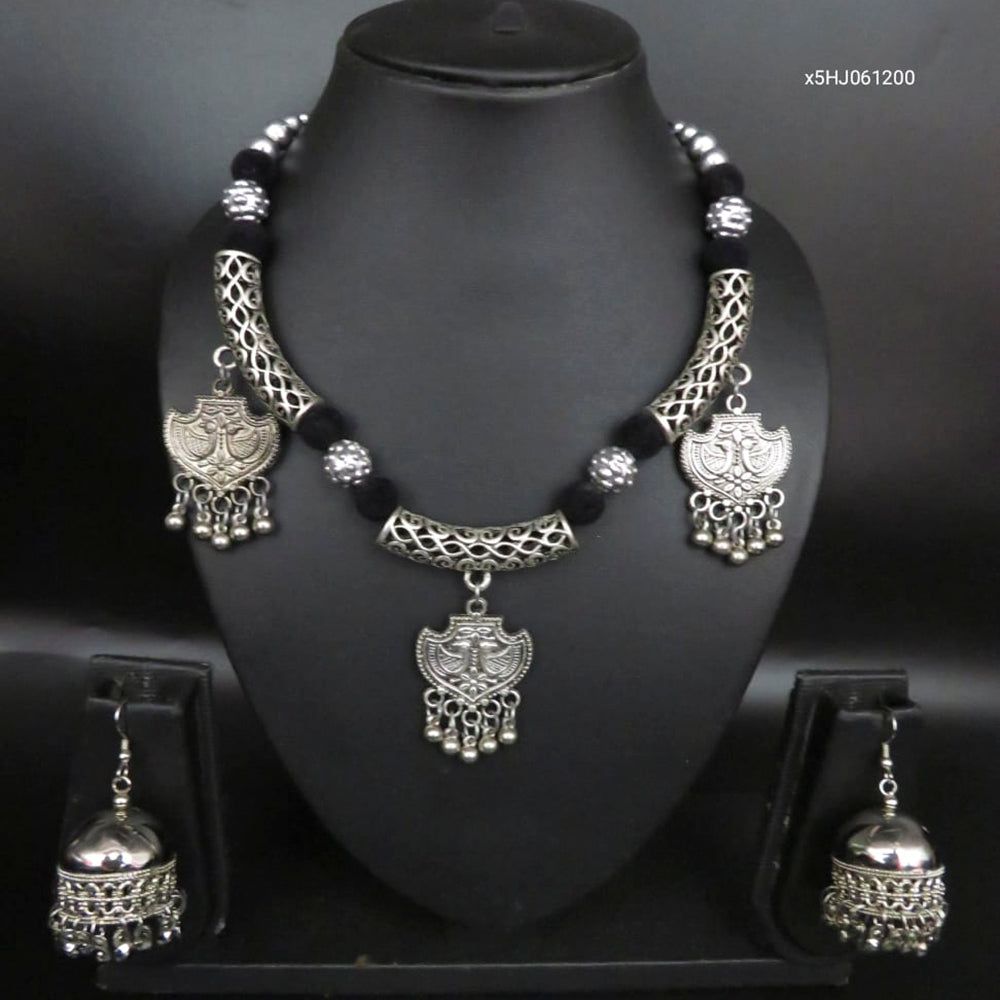 Heera Jewellers Navratri Special Oxidised Thread Necklace Set