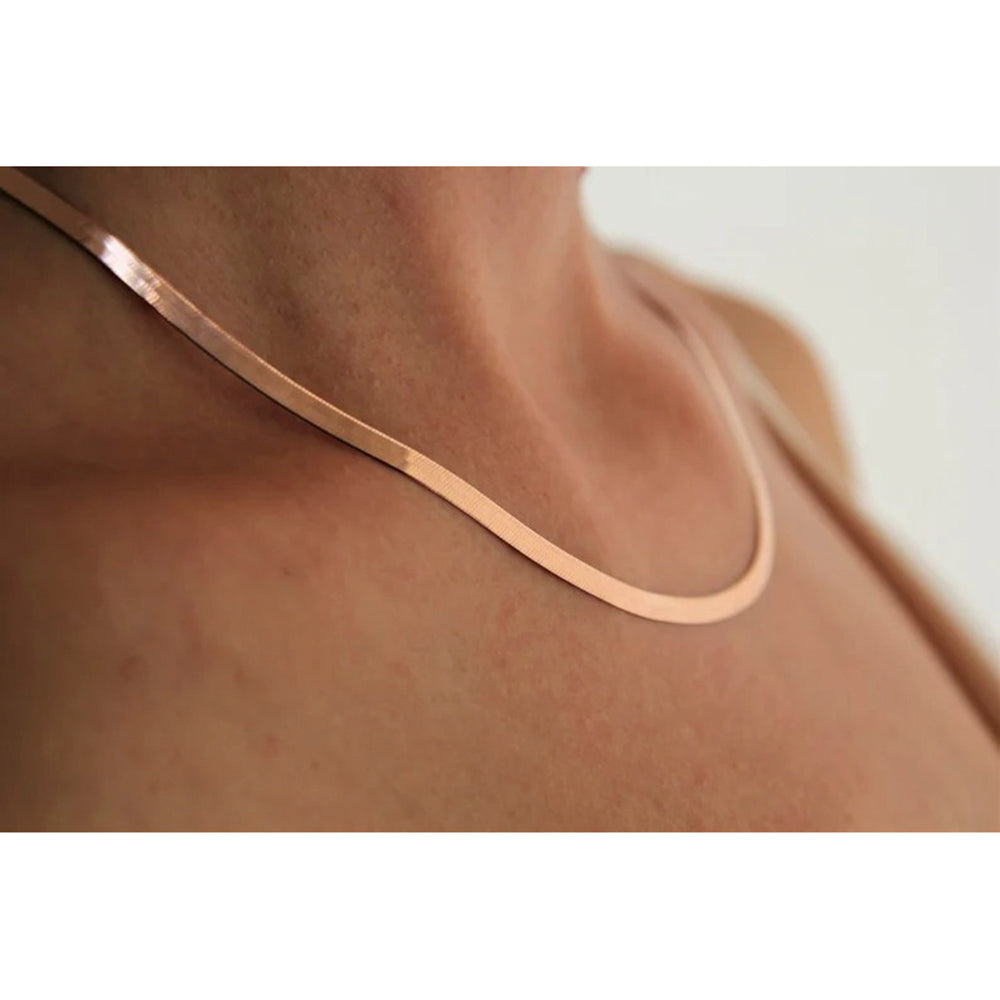 H K Fashion Rose Gold Snake Chain