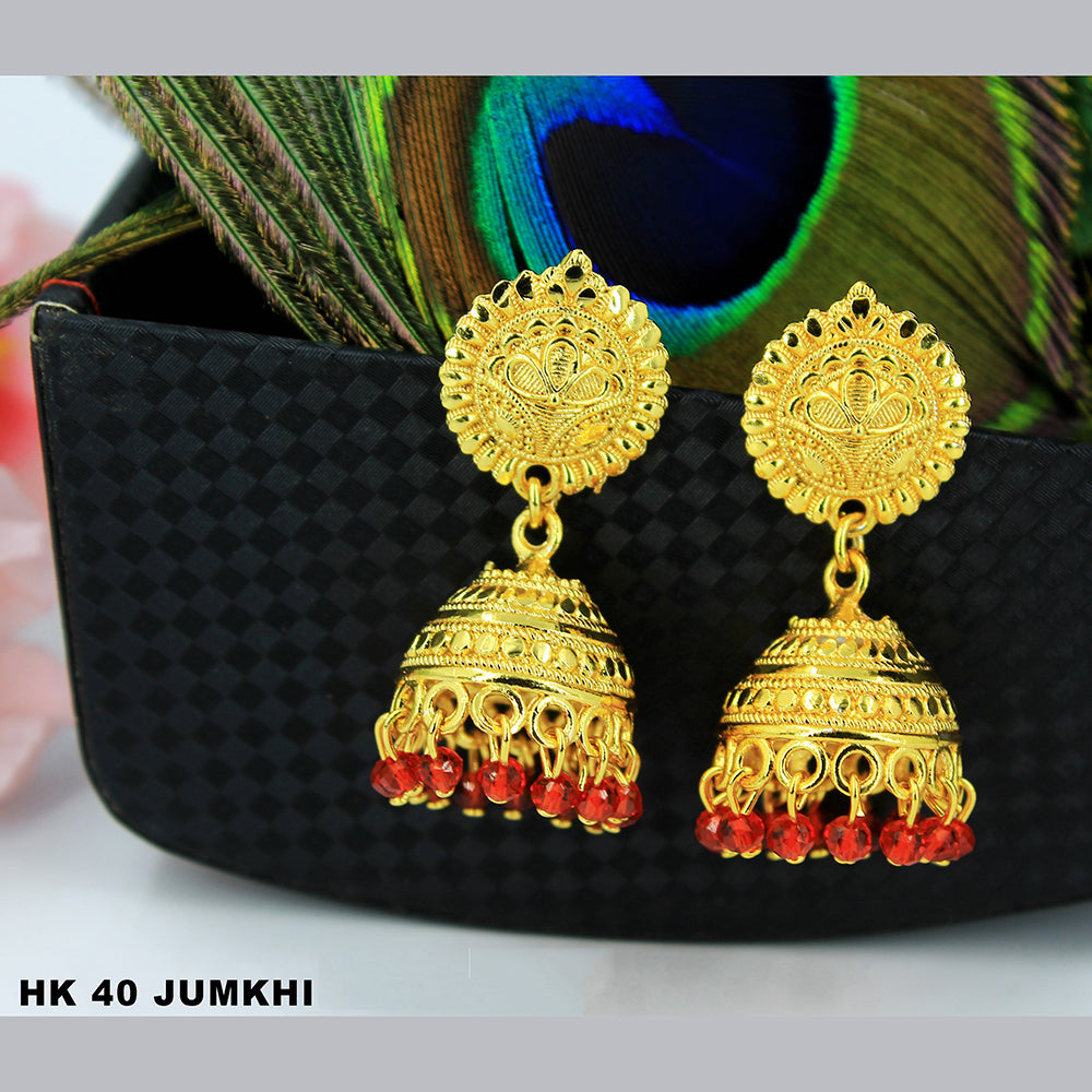 Mahavir Dye Gold Jhumki Earrings