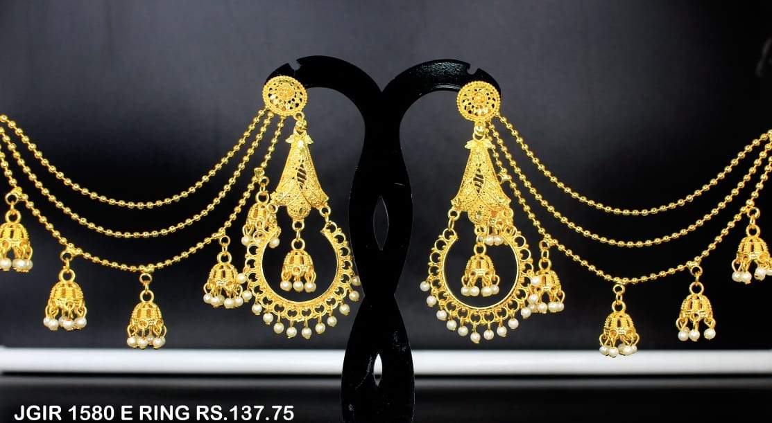 Mahavir Forming Gold Plated Jhumki Earrings - JGIR 1580 E RING