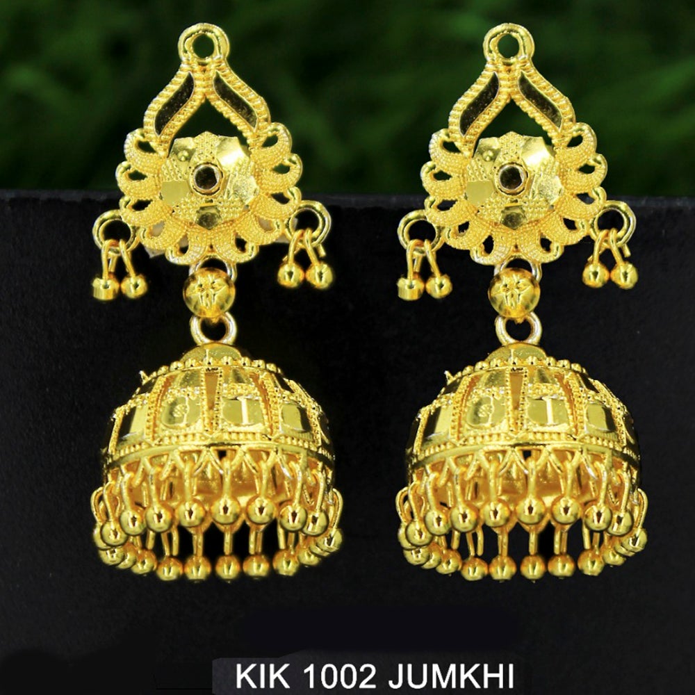 Mahavir Forming Gold Plated Jhumki Earrings - KIK 1002 Jumkhi