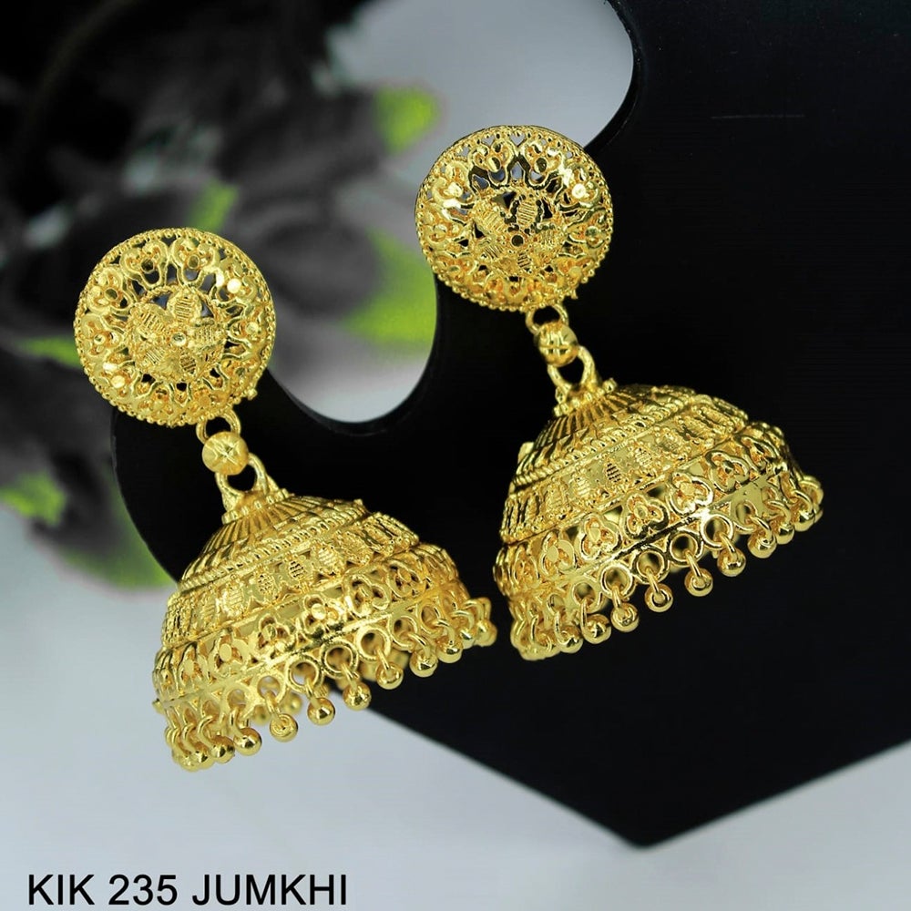 Mahavir Forming Gold Plated Jhumki Earrings - KIK 235 Jumkhi