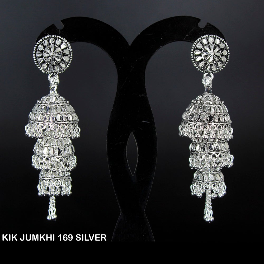 Mahavir Forming Silver Plated Jhumki Earrings - KIK Jumkhi 169 Silver