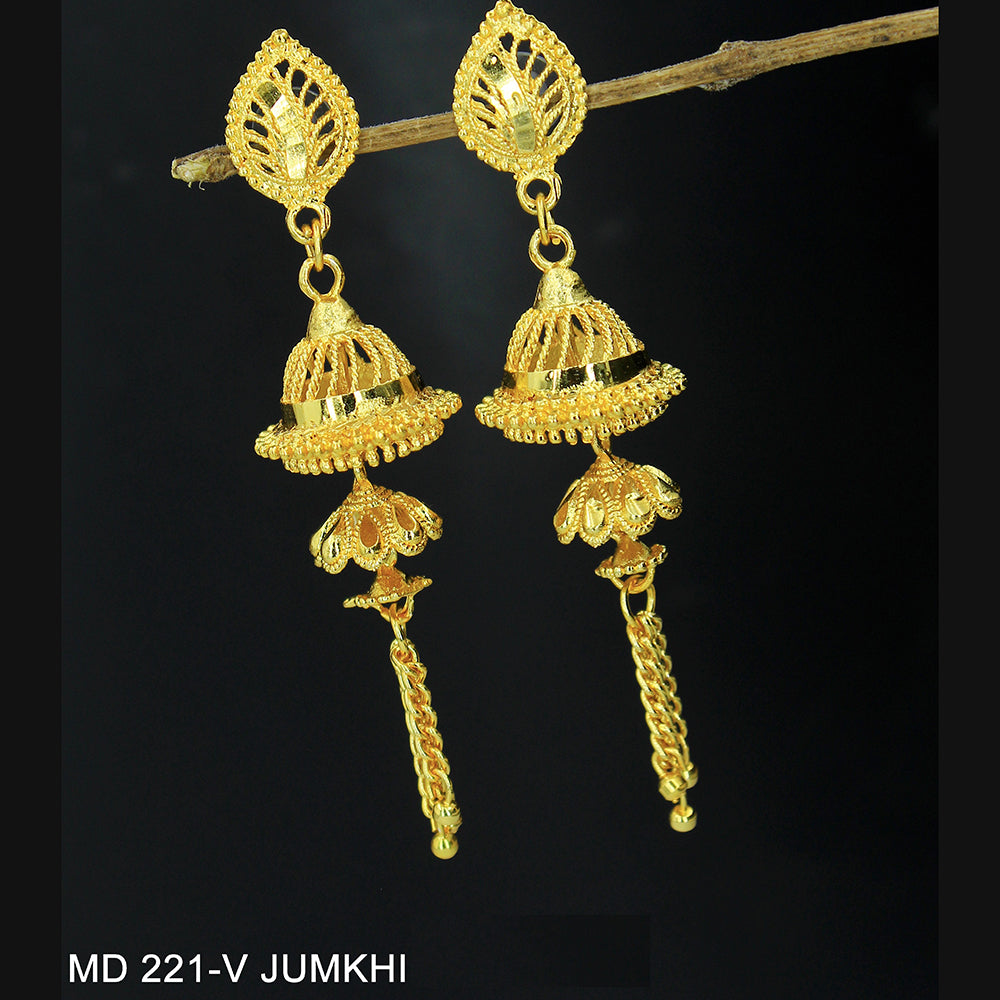 Mahavir Dye Gold Jhumki Earrings
