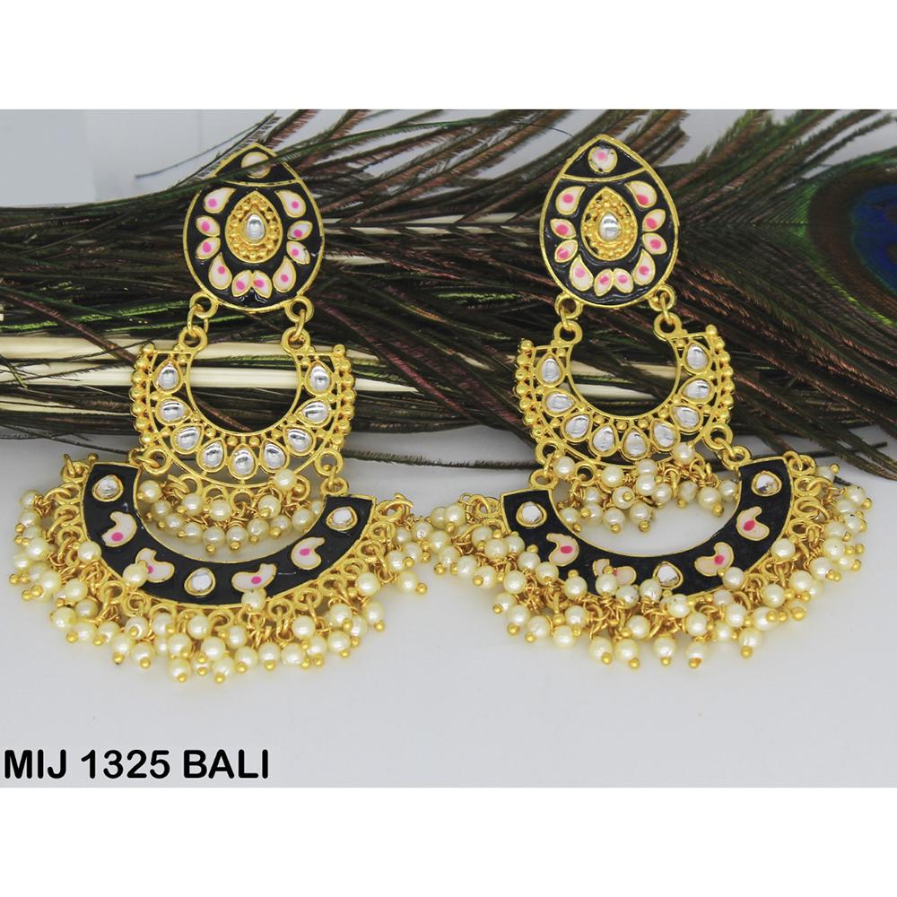 Mahavir Gold Plated Designer Dangler Earrings - MIJ 1325 BALI
