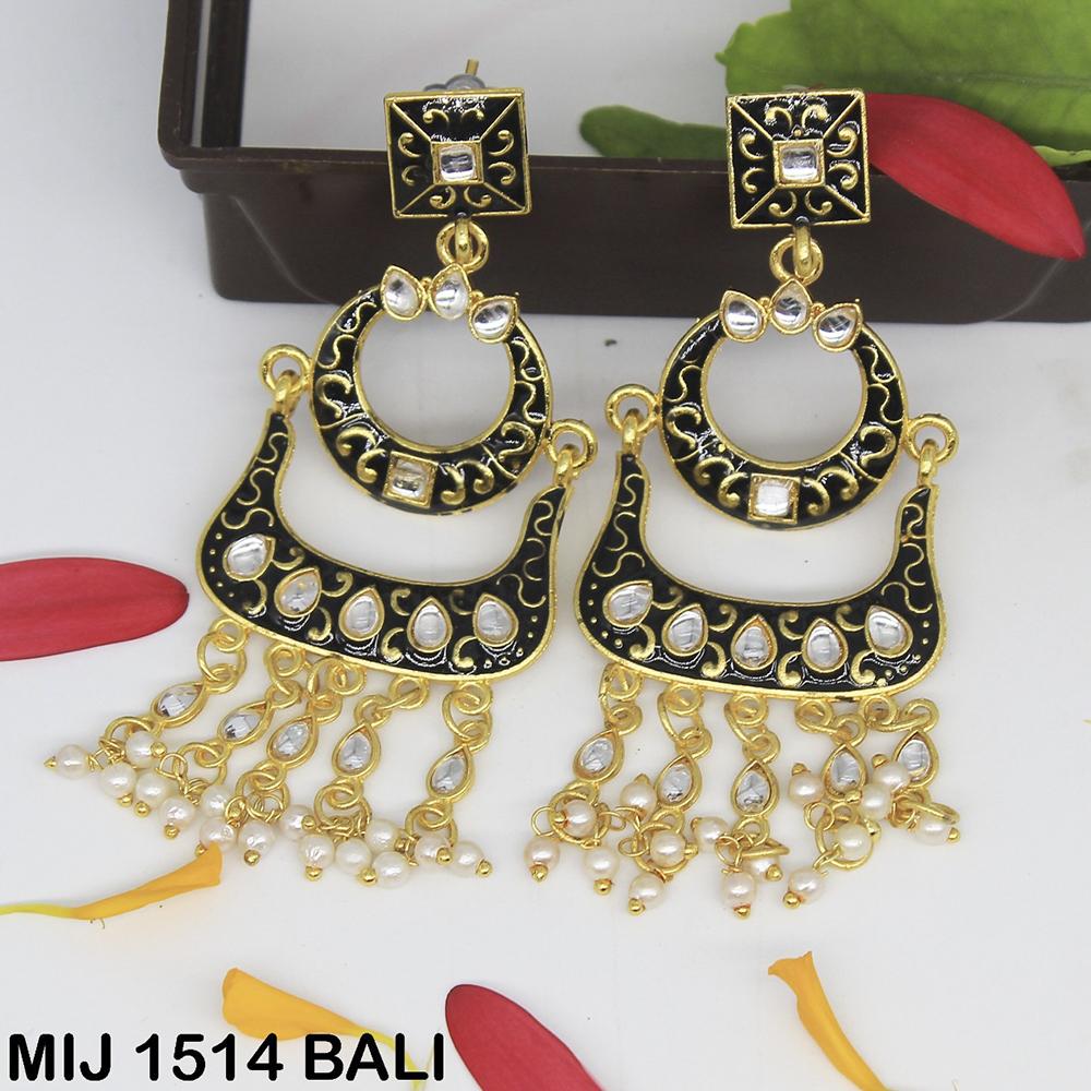 Mahavir Gold Plated Designer Dangler Earrings - MIJ 1514 BALI