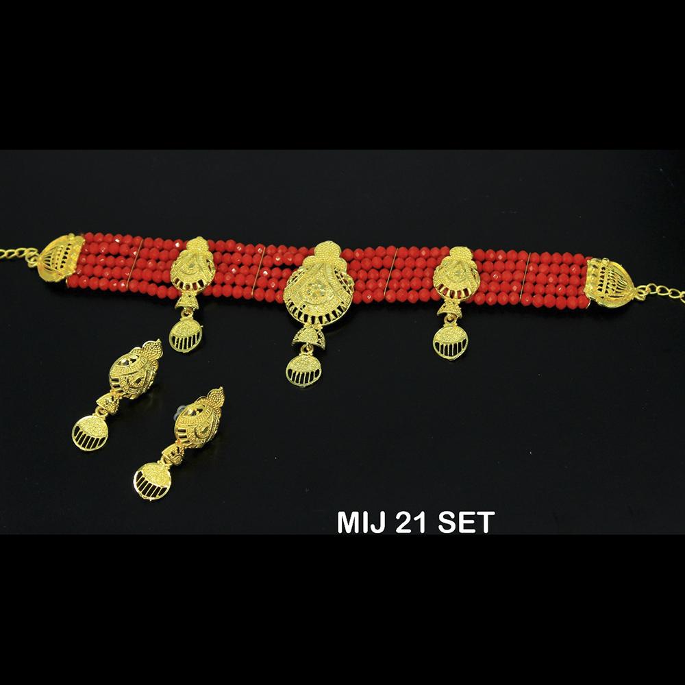 Mahavir Forming Gold Necklace Set - MIJ 21 SET