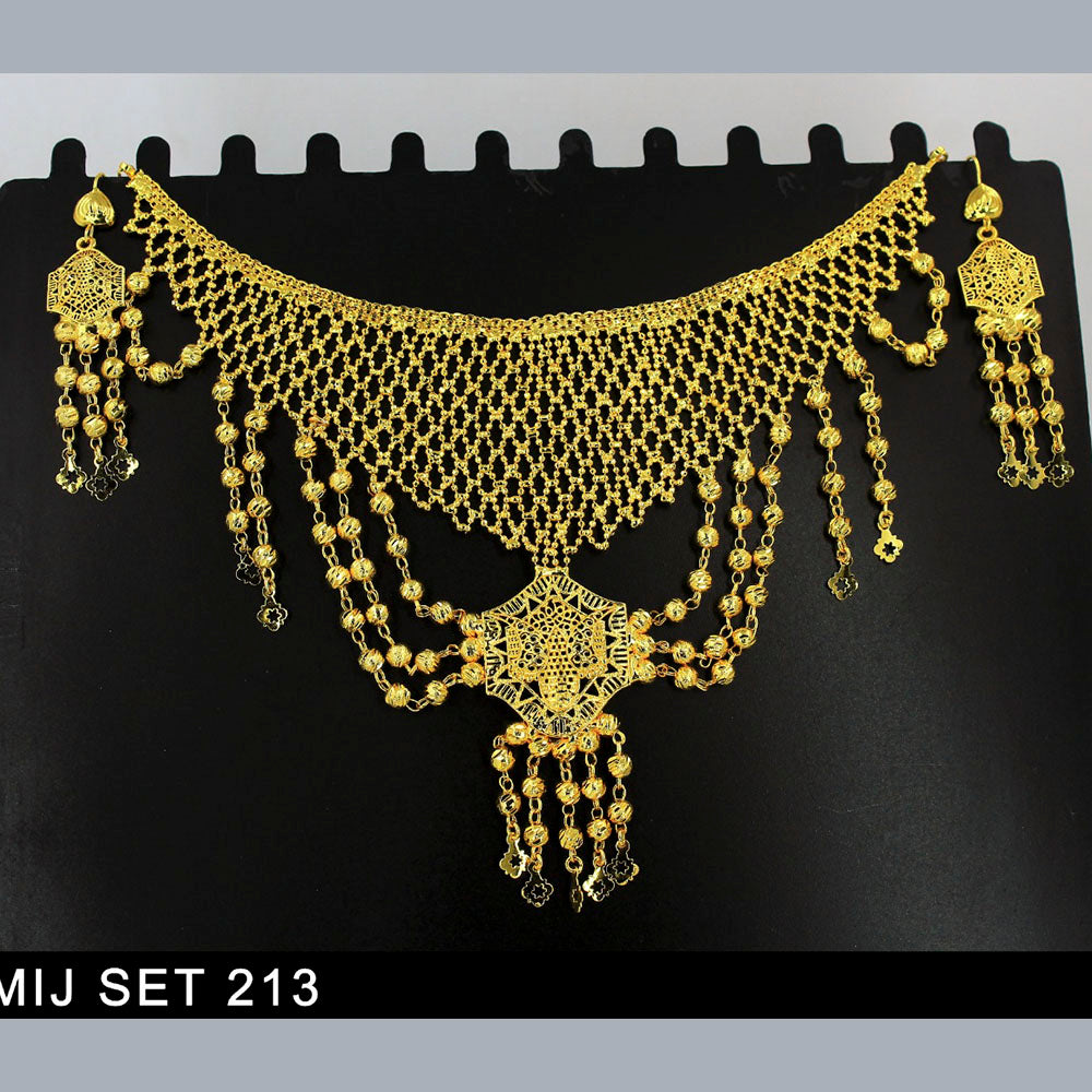 Mahavir Forming Gold Necklace Set - MIJ Set 213