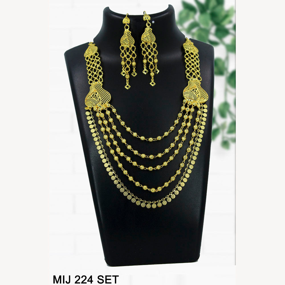 Mahavir Forming Gold Necklace Set - MIJ Set 224