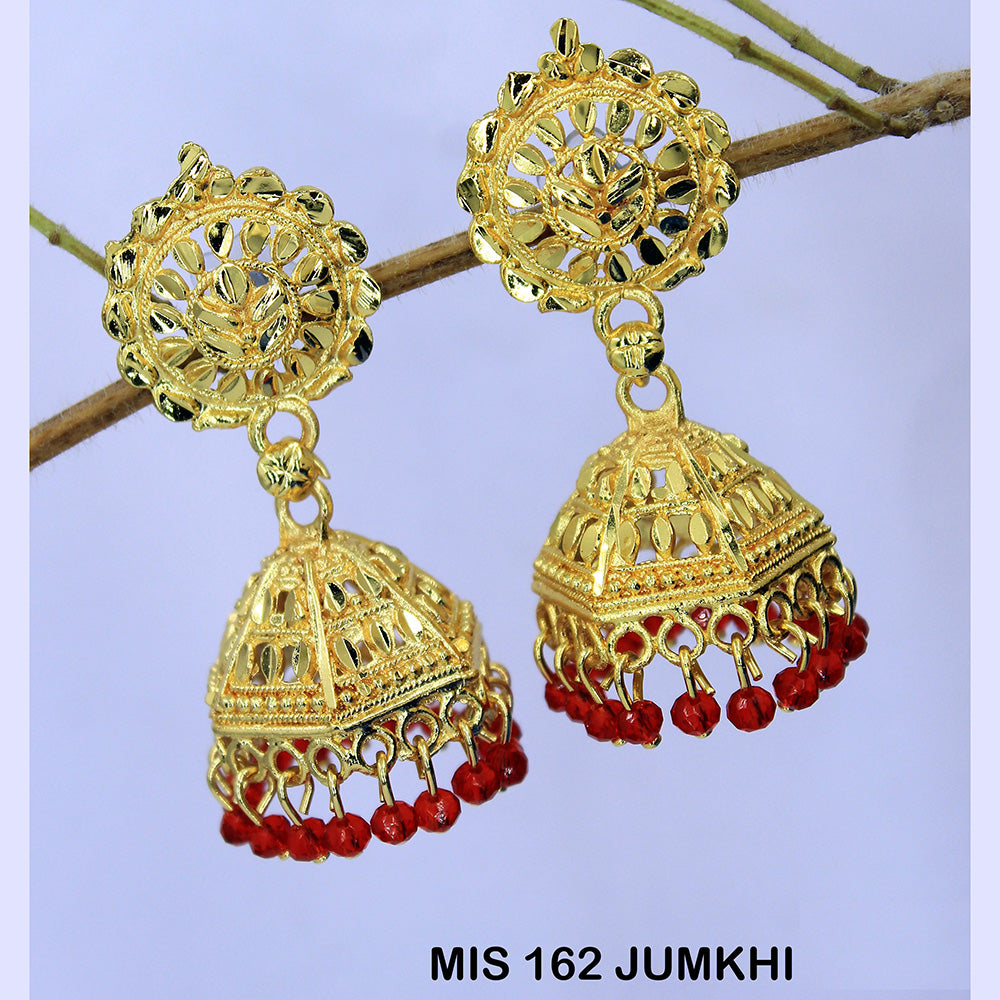 Mahavir Dye Gold Jhumki Earrings