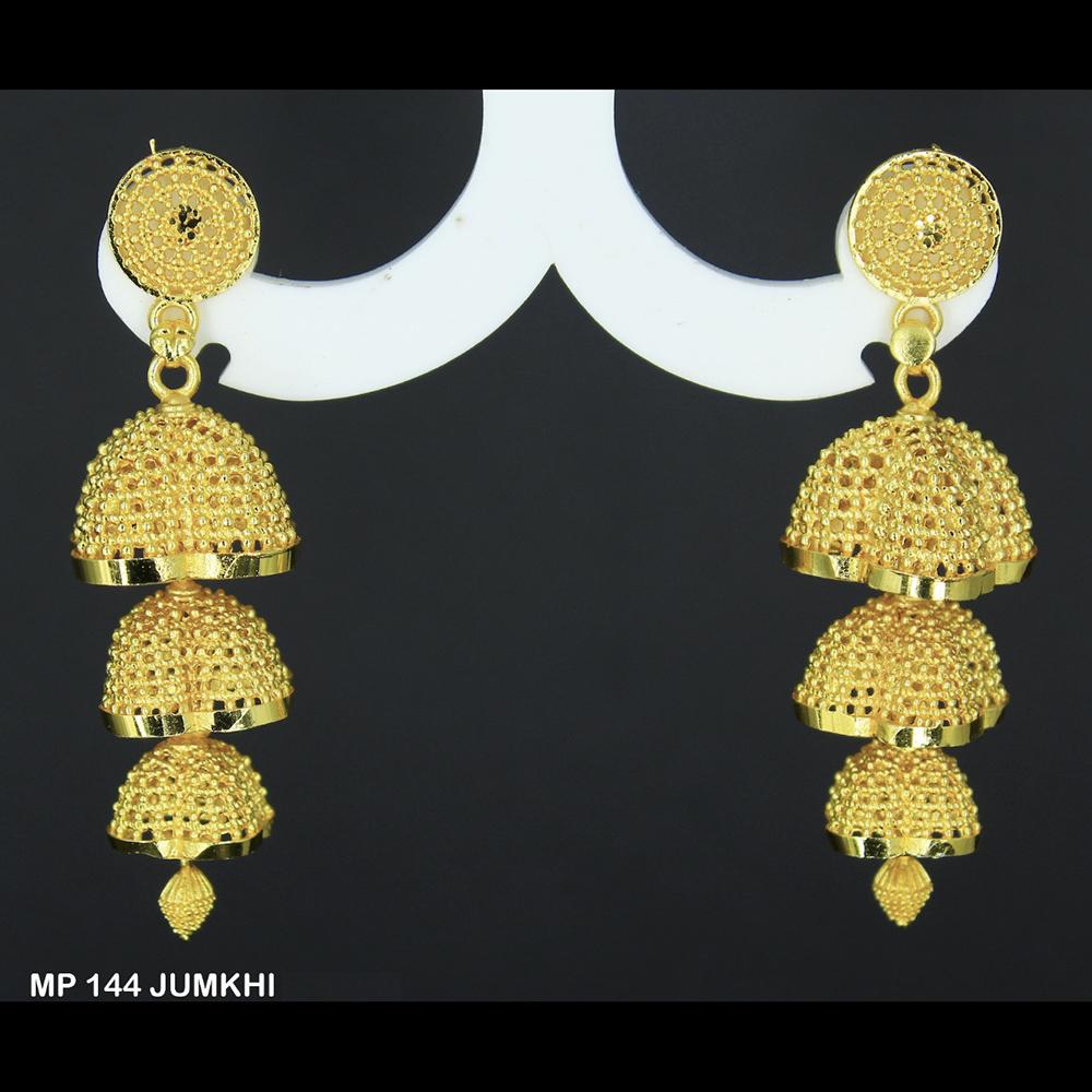 Mahavir Forming Gold Plated Jhumki Earrings - MP 144 JUMKHI