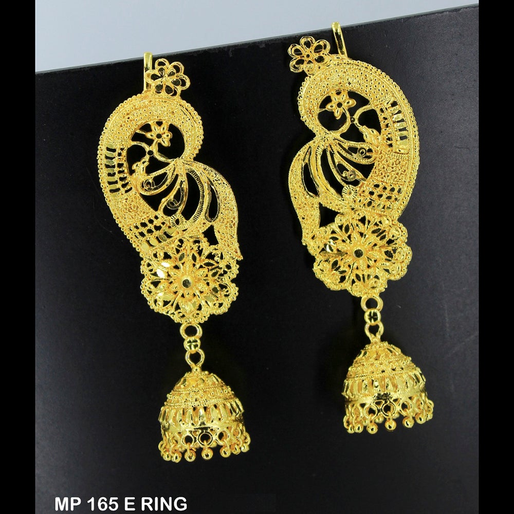 Mahavir Forming Gold Plated Jhumki Earrings - MP 165 E Ring